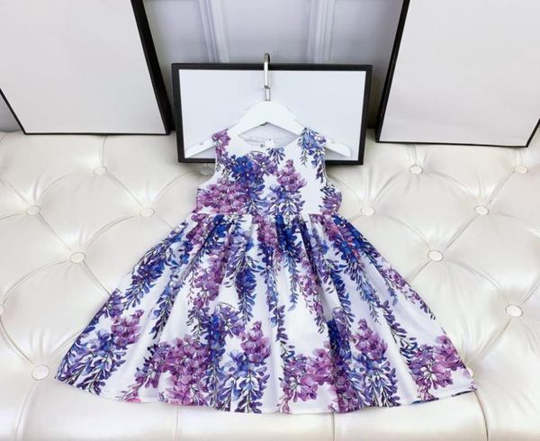 

baby girl printed floral dresses summer kids girls dress sweet girl sleeveless beach dress children purple clothing8175303, Red;yellow