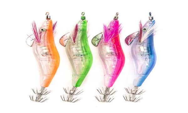

fake shrimp fishing lure plastic bait 3d eyes bionic baits4 colors led lamp glow hook transparent outdoors sport 3 39wc l21847386