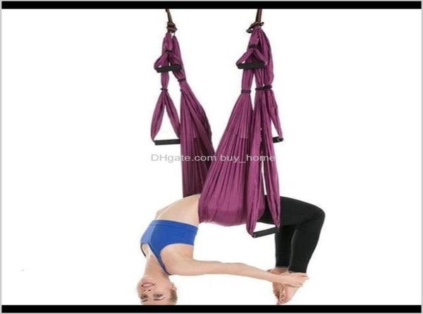

stripes fitness supplies sports outdoors5 colors yoga hammock 6 handles strap home gym hanging belt swing antigravity aerial tr4804020