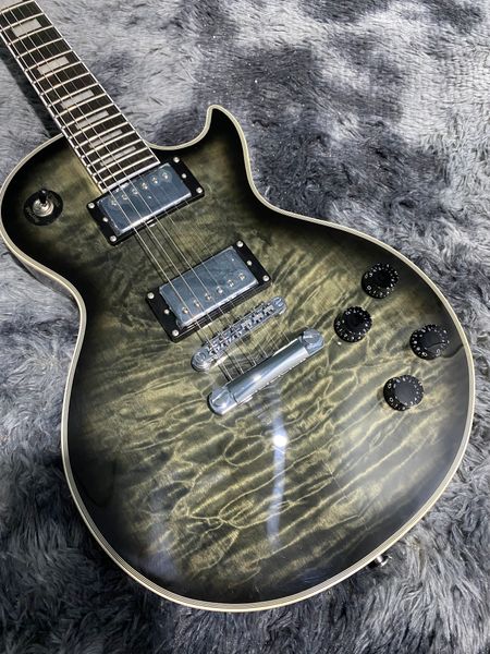 

china electric guitar transparent black factory direct sales can be customized ing