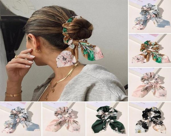 

chiffon bowknot elastic hair band women girls solid color scrunchies headband hairties ponytail holder4748610