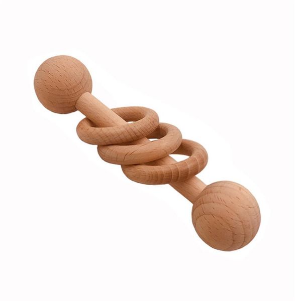 

beech wood rattle teethers chew wood beads rattling teething montessori toys food grade wooden ring rattle baby teethers7755832