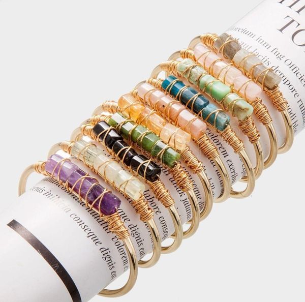 

natural stone bangle jewelry irregular gold plated crystal bangle bracelet tom binns bracelets cuff accessories 10 styles1375657, Red;brown