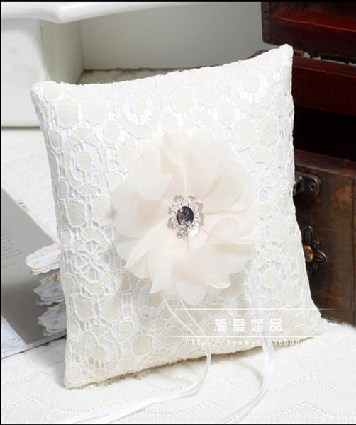 

white lace pearls flower ring pillows for weddings ivory lace pillows for rings bridal wedding accessories6522794