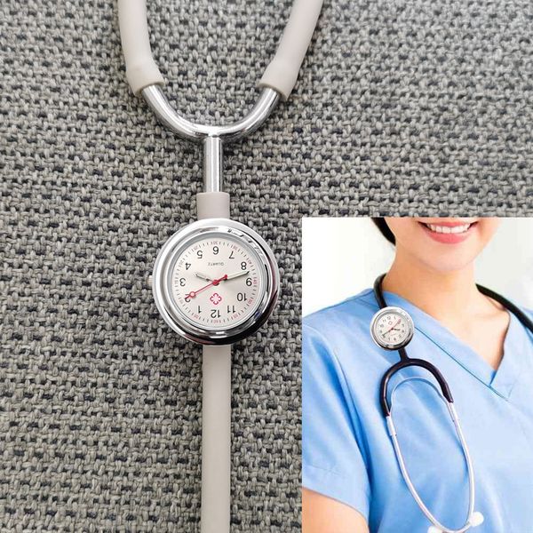 

pocket watches fob nurse doctor clock stethoscope watch 230701, Slivery;golden