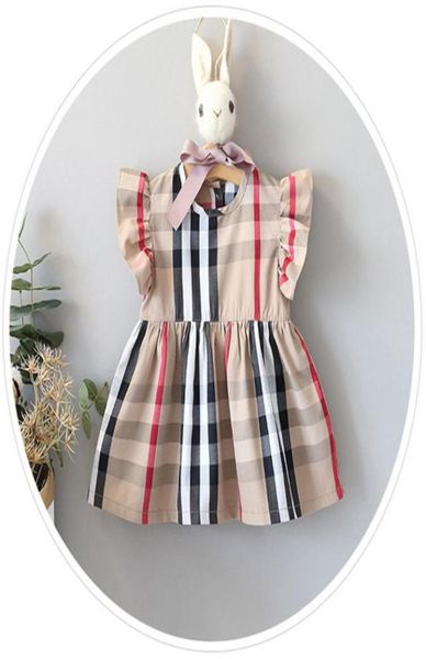 

baby plaid girl dress summer girls long sleeve dress cotton baby kids big plaid bow dress multi colors designer clothes8249869, Red;yellow
