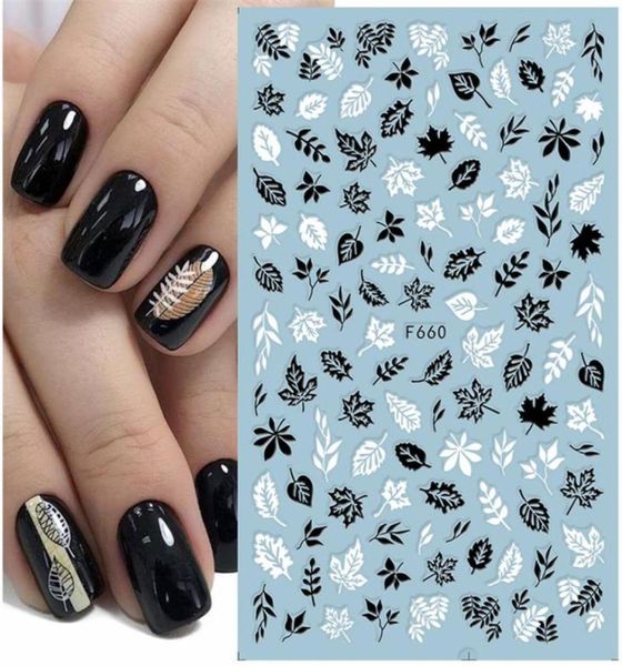 

8 sheets manicure nail art stickers embossed nail tip art stencils decorations japanese silvering paste for girls women ladies2004418, Black