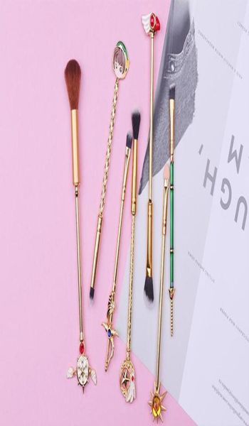

7pcs magic sailor moon brush set sakura cute brushes cosmetic make up magic brush set8673539