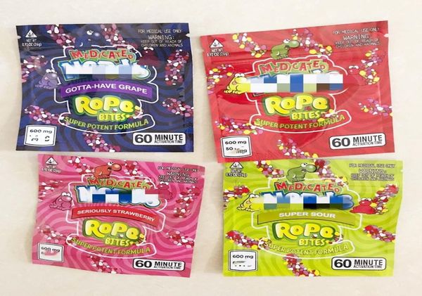 

in stock square medicated rope bites packing bags 4types empty gummy bag package smell proof baggie 600mg edible packaging vs cook5211806