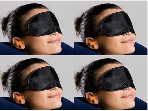 

100pcs sleep mask eye mask shade nap cover blindfold sleeping sleep travel rest fashion whole black colors9918912
