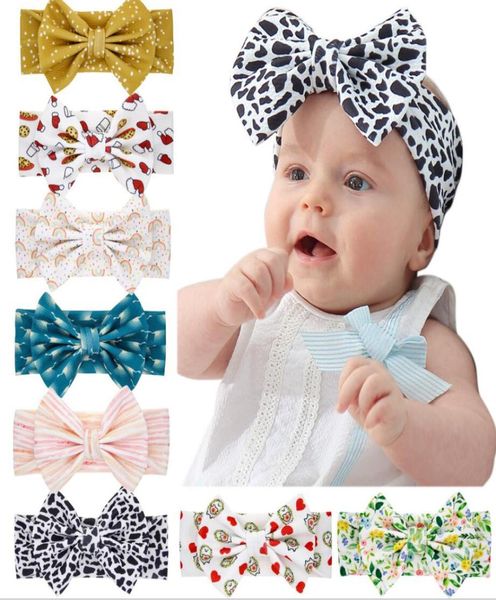 

8 colors baby girl headband fashion soft polka dots flower leopard bohemia bow girl infant hair accessories headband7484051, Slivery;white