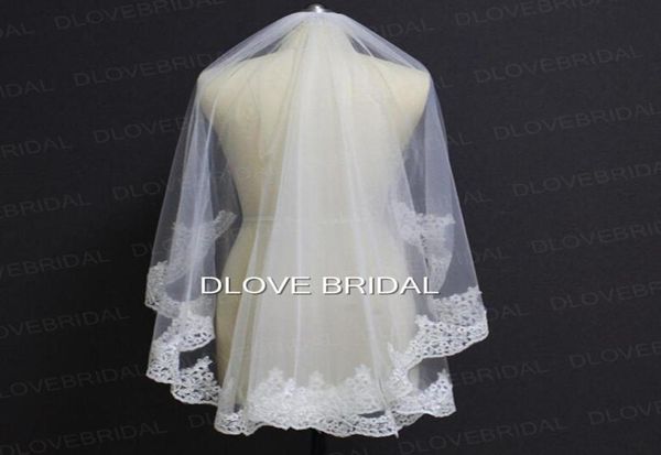

new arrival elbow length romantic lace bridal veil one layer soft tulle wedding hair accessory with comb real po epacket 1656836, Black
