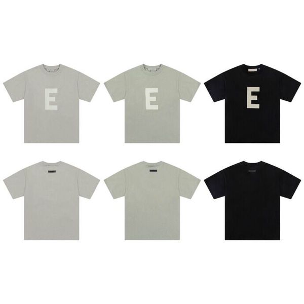 

2023ss early spring new high-grade cotton printed t-shirt round neck stitching pullover short sleeves size m-xxxl color black and white s0f4, Black;brown