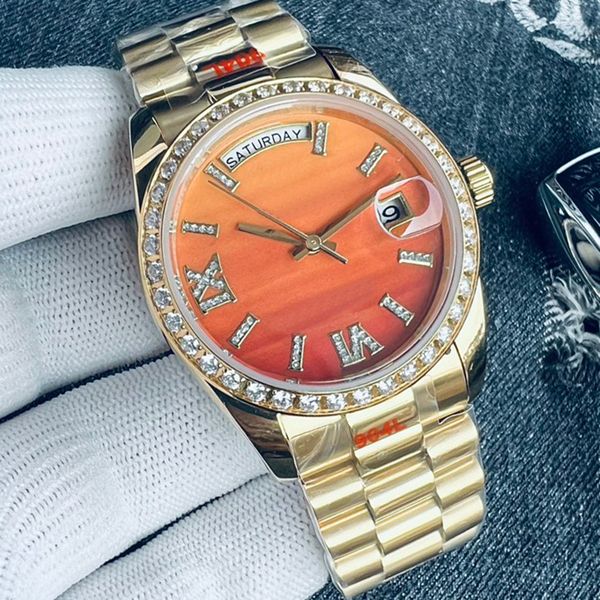 

36mm 41mm classic men mens watch turquoise every dail a discovery automatic watches movement mechanical master rollie stainless steel day da, Slivery;brown