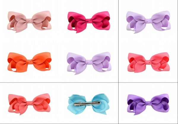 

3 inch hair bow baby girl hair bow boutique grosgrain ribbon clip hairbow pinwheel hairpins hair pin accessories 352 u26643323, Slivery;white