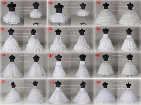 

10 style white a line ball gown mermaid wedding prom bridal petticoats underskirt crinoline wedding accessories bridal slip 3215137