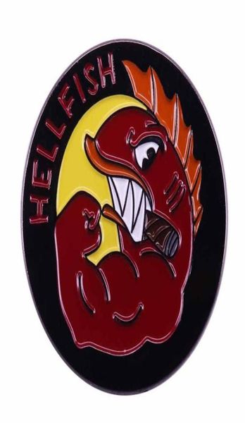 

flying hellfish morale brooch pins enamel metal badges lapel pin brooches jackets fashion jewelry accessories4965000, Blue