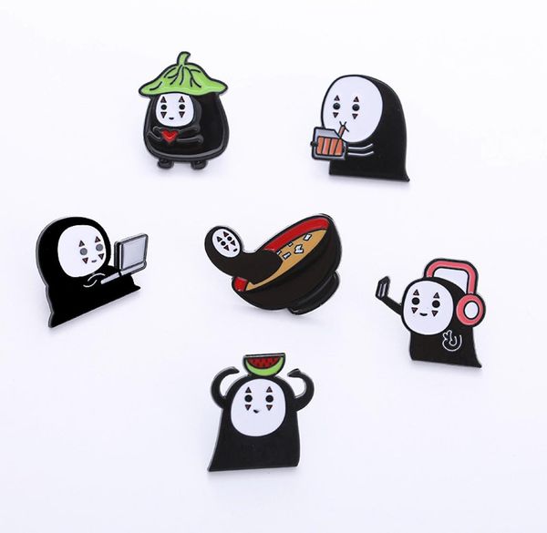 

no face man enamel pins custom calcifer scarecrow cat jiji brooches lapel badge cartoon movie animal jewelry gift for kid friend 69546205, Blue