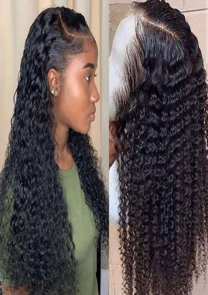 

water wave wig short curly lace front human hair wigs for black women bob long deep frontal brazilian wig wet and wavy hd full4613816, Black;brown