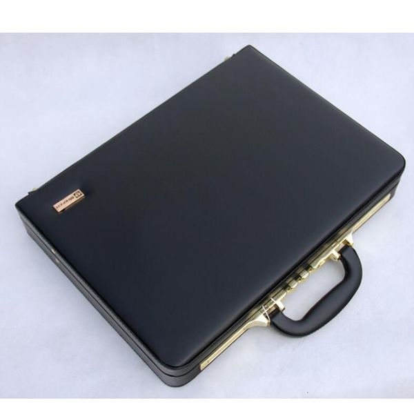

briefcases business men black leather messenger bag box 14"18" inch computer briefcase 230701