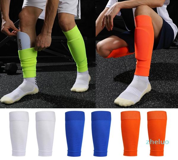 

1 pair hight elasticity soccer football shin guard adults socks pads professional legging shinguards sleeves protective gear3717077, Black;gray
