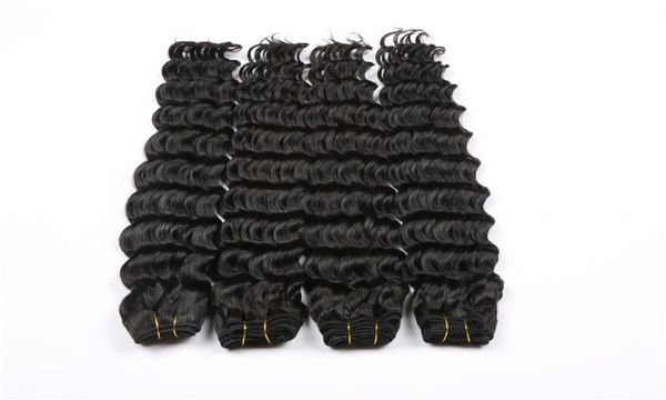 

deep wave hair weave natural color 3 or 4 bundles deals 100 mongolian human curly weaving remy hair extensions1996895, Black