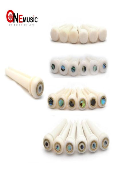 

getmusic 60pclot guitar bridge cattle bone pins with brass circle pearl shell dot string nails pin nature color of bone4860759