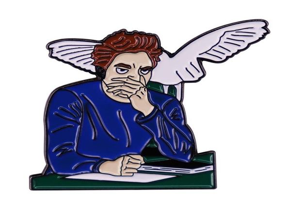 

biology class edward brooch midnight sun twilight the most disturbing film badge fantasy romance weird vampire movie series pin1612597, Blue