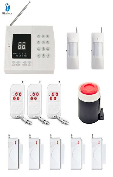 

minritech home security gsm alarm system wirelesswired sms burglar voice alarm system remote control set armdisarm kit3605203
