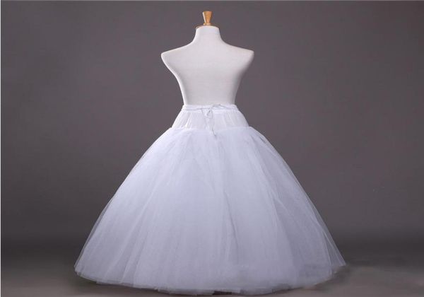 

4 layers tulle no hoops wedding accessories petticoat for bridal tutu petticoat lolita underskirt ball gown jupon crinoline9793080, White