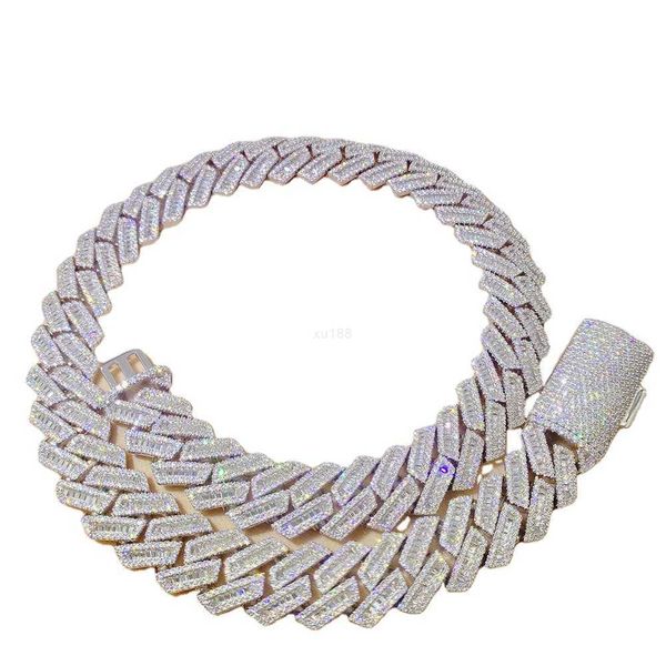 

factory straight 925 sterling silver moissanite necklace women evening jewelry