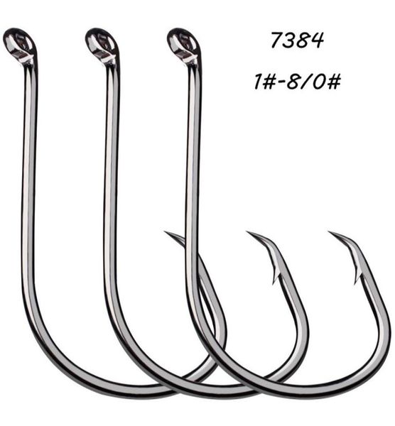

200 pieces lot 180 7384 crank hook high carbon steel barbed hooks fishhooks asian carp fishing gear wei14855088
