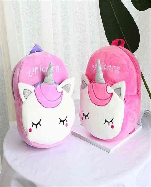 

fashion baby unicorn plush backpack for children shoulders pink cute bags boys girls cute cartoon mini shoulders bags student tote9005047