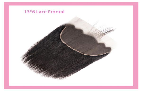 

peruvian human hair 13x6 lace frontal straight virgin hair pre plucked 136 lace frontal 1026inch natural color1915320, Black;brown