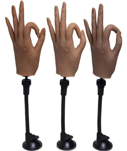 

high simulation silicone hand model for nail art practice 3d mannequin with flexible finger adjustment display with holdle8552093