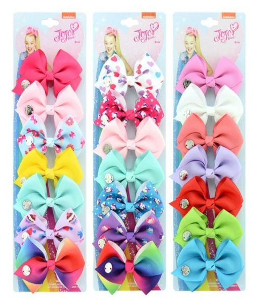 

54 colors group baby hair bows 5 inches girls new arrival fashion beautiful printed bow barrettes kids party hairpins5188144, Slivery;white