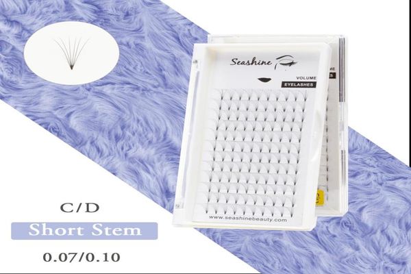

seashine eyelashes 007010 thickness prefanned 3d short stem russia volume lashes eyelash extension 100 hand made3881686