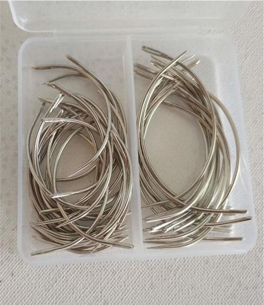 

50pcs combo deal c type hair weave needle canvas repair weaving curved sewing needles pins 30pcs 25inch 20pcs 3inch1645560, Silver
