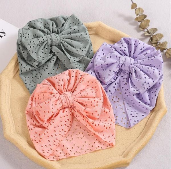 

ins candy color hollow out baby india cap elastic cotton soft hair accessories beanie caps infant turban hats 03t9747916, Slivery;white
