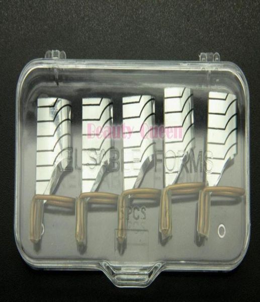 

5pcs reusable nail art forms packing in box for uv gel acrylic french 9415587, Black