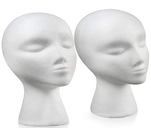

styrofoam wig head tall female foam mannequin wig stand and holder5429711, Brown