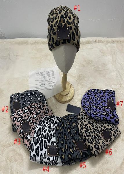 

classical letter knitted hats winter beanies leopard print two layers skull caps designer bonnet outdoor warm beanie knitti8433743, Yellow