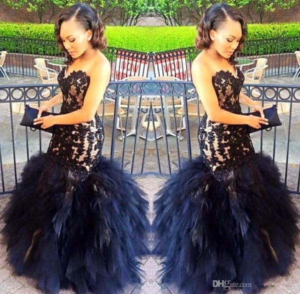 

2017 long prom dresses mermaid sweetheart beaded appliques black girl prom 2k17 prom party gowns ruffles tiered plus size for1265887
