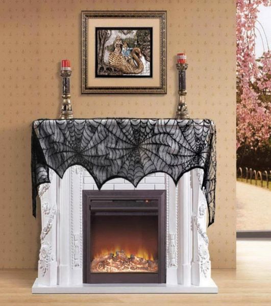 

halloween spider web lace table cloth wraps fireplace window curtain party home decor 14 designs5884535, Red;brown