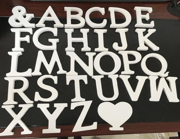 

white wooden letter english alphabet diy personalised name design art craft standing heart wedding home decor9224227