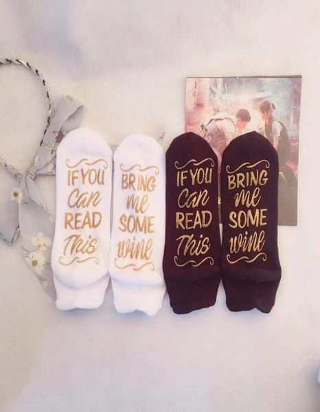 

if you can read this bring me some wine socks winter warm socks christmas hiphop socks for men women unisex2182306, Pink;yellow