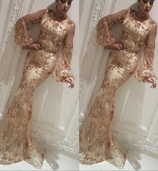 

arabic champagne memaid evening dress sheath gowns long sleeve formal pageant prom dresses 2020 custom made5655643, Black;red