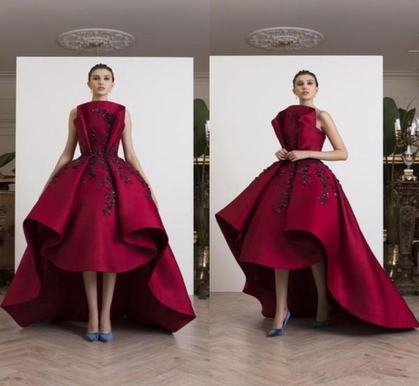 

azzi osta 2019 red prom dresses strapless lace appliqued evening gowns satin beaded plus size formal long party gowns5571023, Black;red