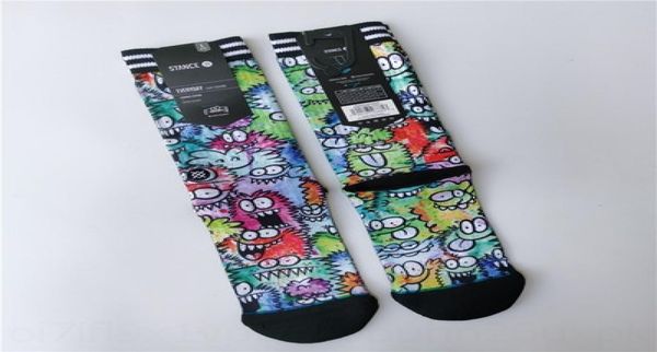 

stance stances high tube basketball board board socksskateboarding socks fashion trend printed sports basketball socks exposed un17992169, Black