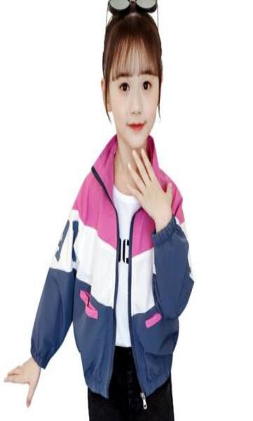 

2020 the new style fashion children the jacket the girl color matching pattern clothes with zipper style coat8589782, Blue;gray